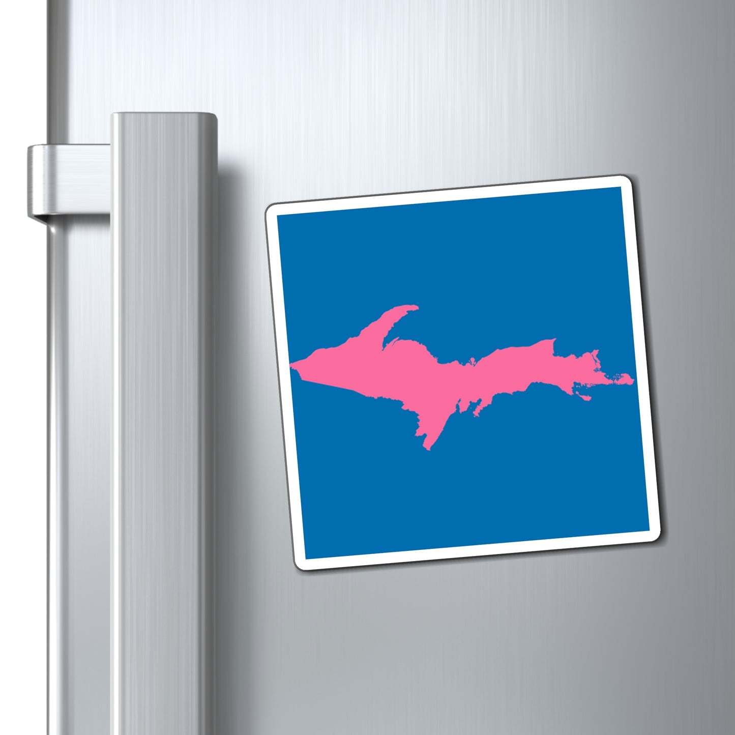 Michigan Upper Peninsula Square Magnet (w/ Pink UP Outline)