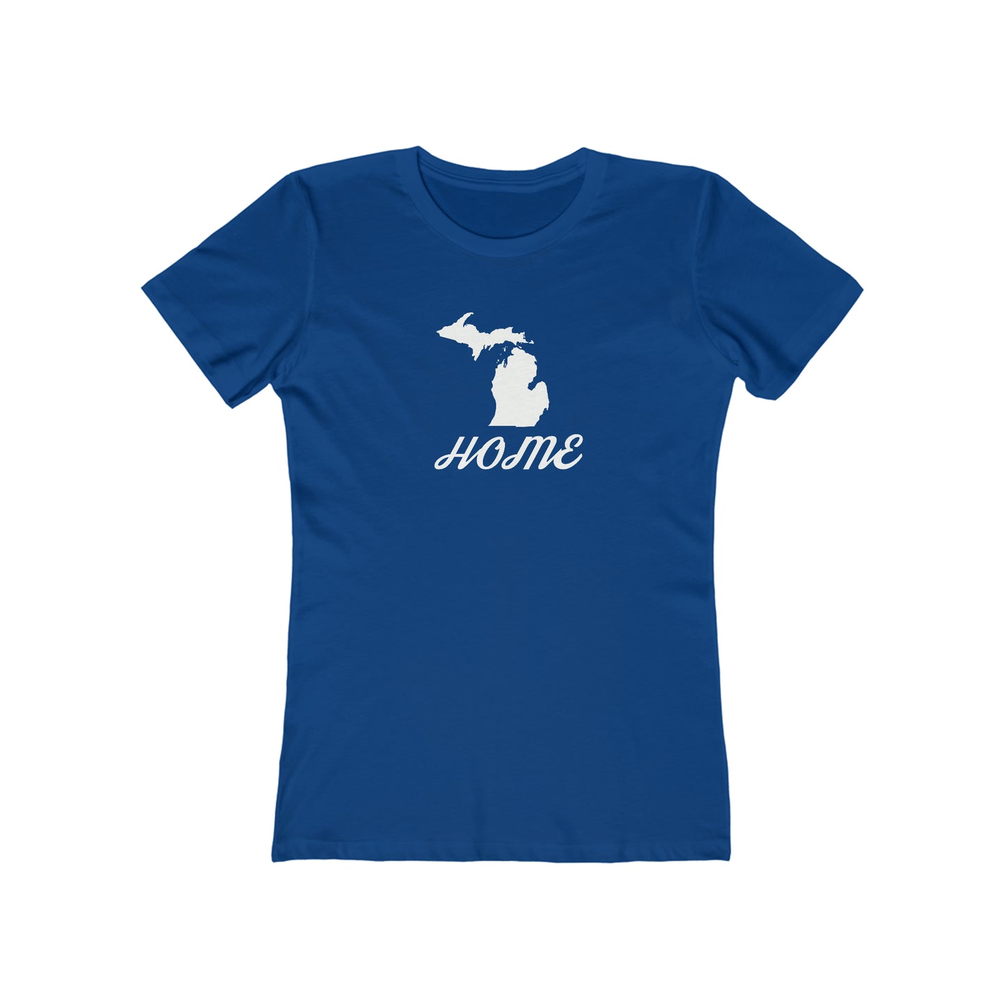 Michigan 'Home' T-Shirt (Retro Script Font) | Women's Boyfriend Cut