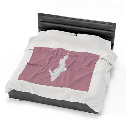 Michigan Upper Peninsula Plush Blanket (w/ UP Outline) | Pink