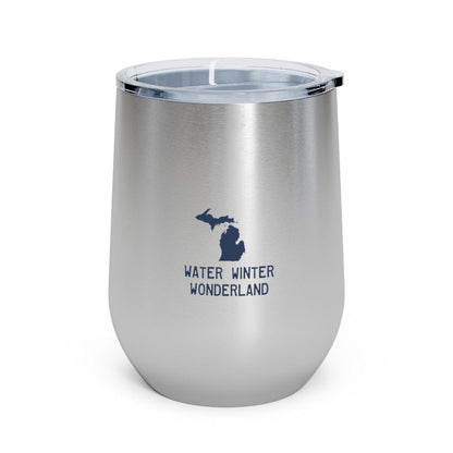 'Water Winter Wonderland' Michigan Insulated Wine Tumbler | 12oz Stainless Steel - Circumspice Michigan