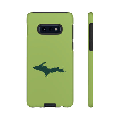 Michigan Upper Peninsula Tough Phone Case (Gooseberry Green w/ Green UP Outline) | Samsung & Pixel Android