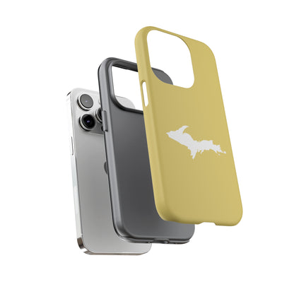 Michigan Upper Peninsula Tough Phone Case (Plum Yellow w/ UP Outline) | Apple iPhone