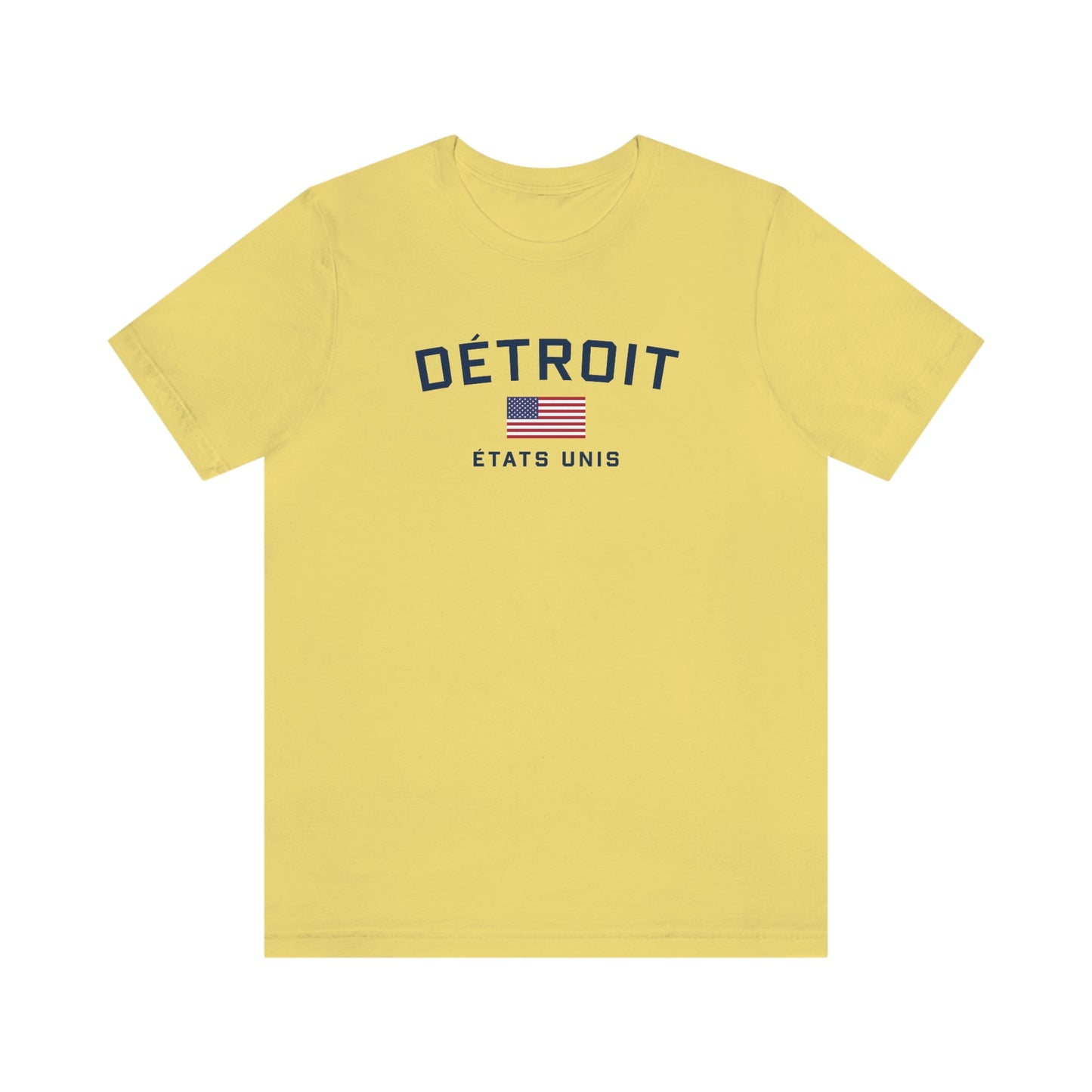 'Détroit États Unis' T-Shirt (w/USA Flag Outline) | Unisex Standard Fit