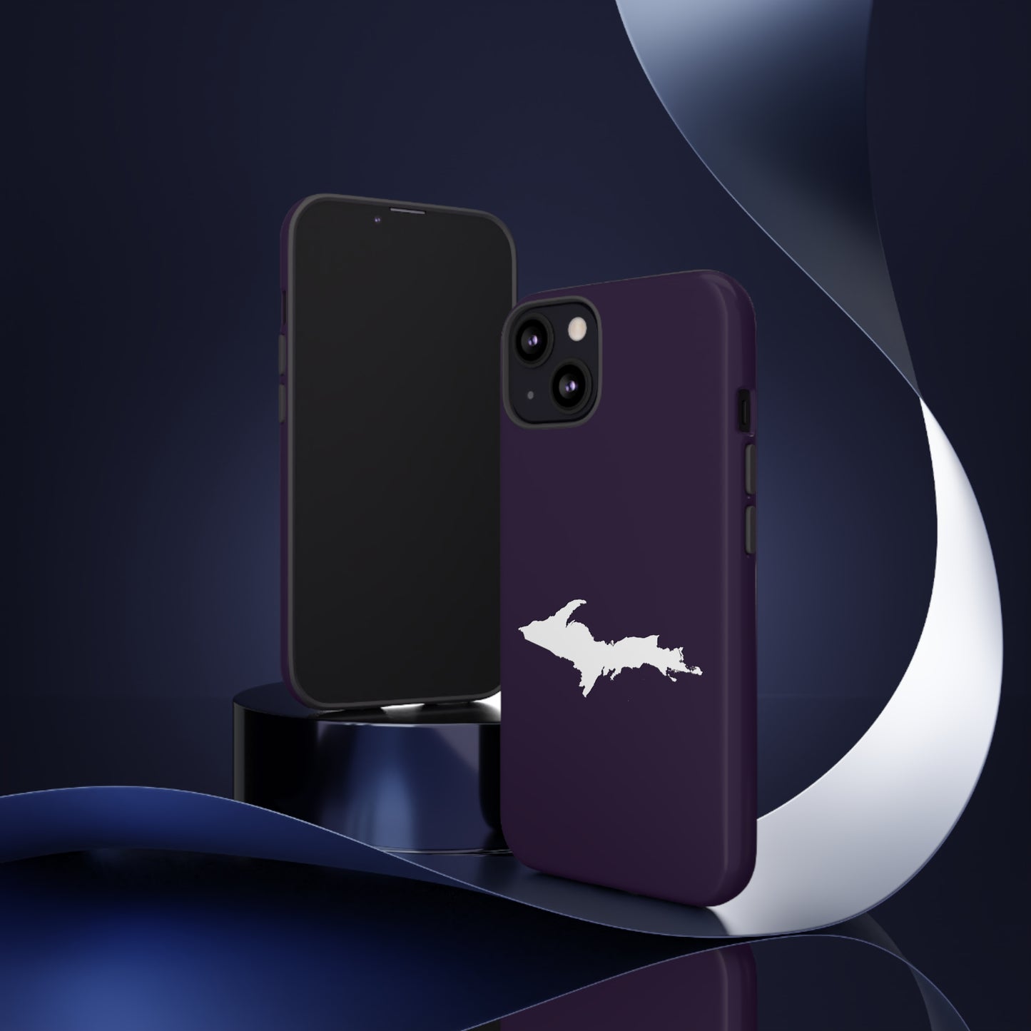 Michigan Upper Peninsula Tough Phone Case (Blackcurrant w/ UP Outline) | Apple iPhone