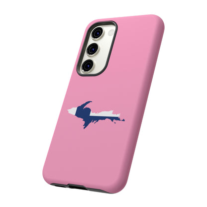 Michigan Upper Peninsula Tough Phone Case ('67 Caddie Pink w/ UP Finland Flag Outline) | Samsung & Pixel Android