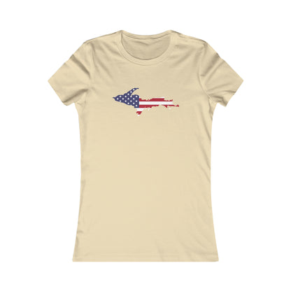 Michigan Upper Peninsula T-Shirt (w/ UP USA Flag Outline) | Women's Slim Fit