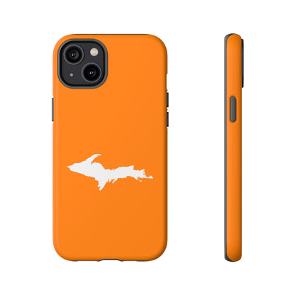 Michigan Upper Peninsula Tough Phone Case (Orange w/ UP Outline) | Apple iPhone