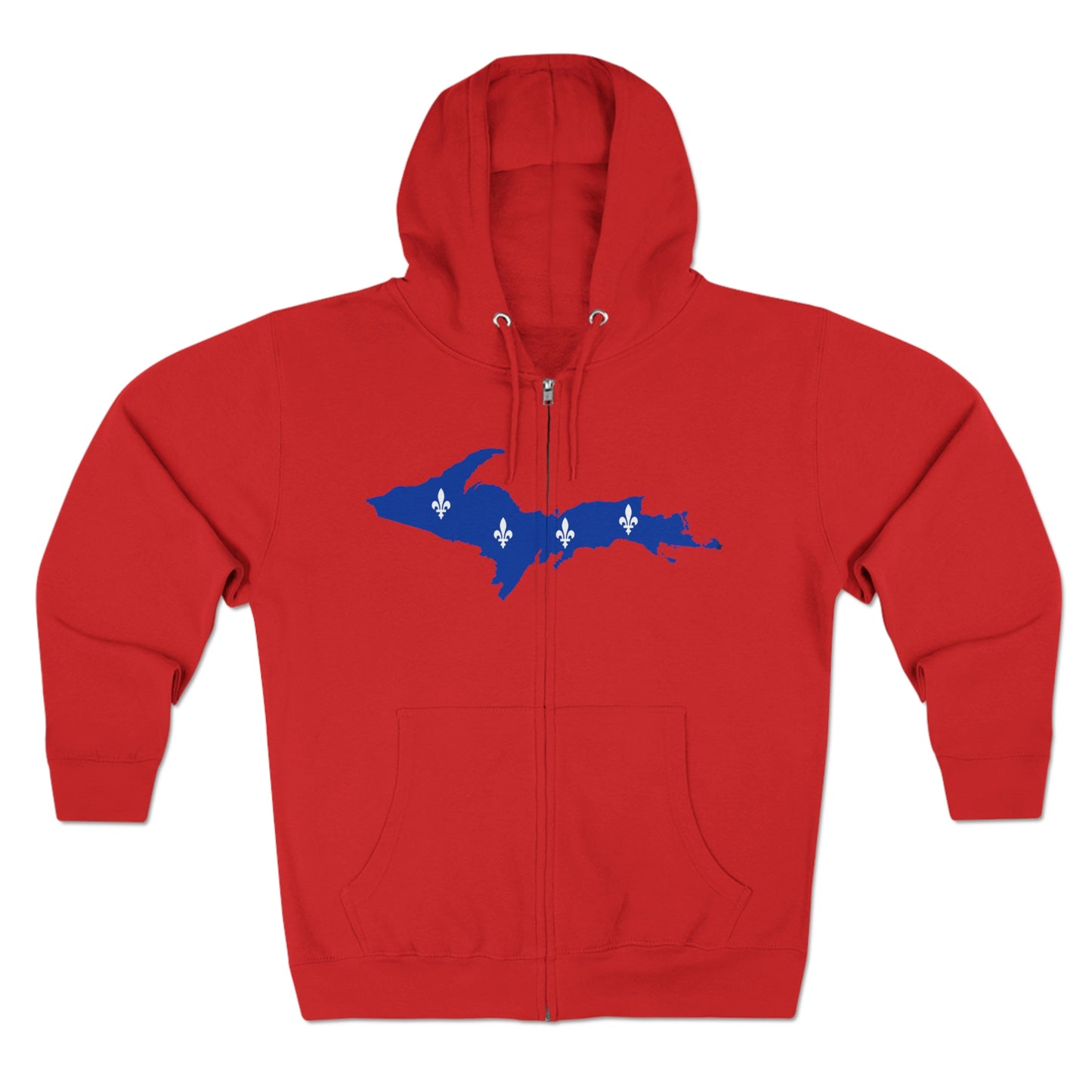 Michigan Upper Peninsula Full-Zip Hoodie (w/ UP Quebec Flag Outline)