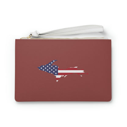 Michigan Upper Peninsula Clutch Bag (Ore Dock Red w/UP USA Flag Outline)