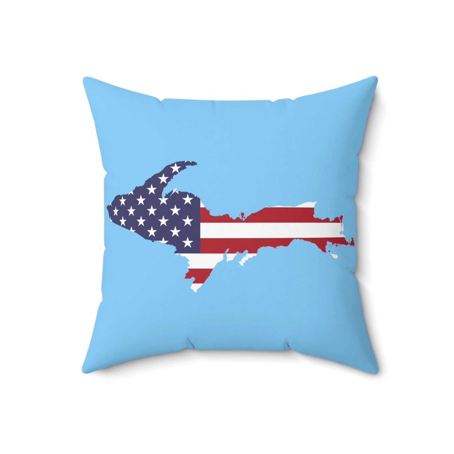 Michigan Upper Peninsula Accent Pillow (w/ UP USA Flag Outline) | DTW Blue