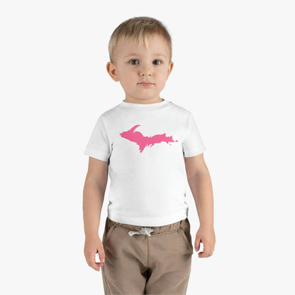 Michigan Upper Peninsula Infant T-Shirt (w/ Pink UP Outline) | Short Sleeve