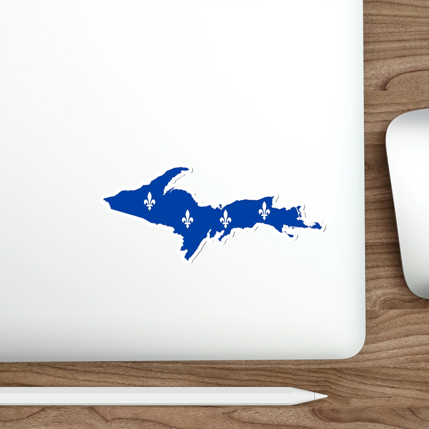 Michigan Upper Peninsula Die Cut Stickers (w/ UP Quebec Flag Outline) | Indoor/Outdoor