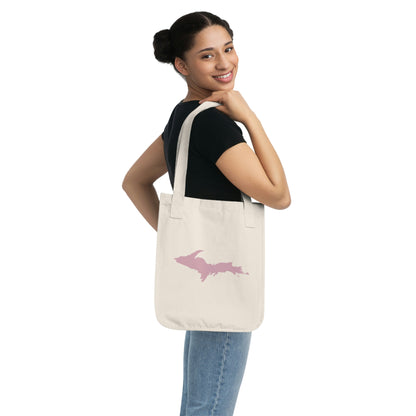 Michigan Upper Peninsula Heavy Tote Bag (w/ Pink UP Outline)