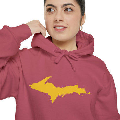 Michigan Upper Peninsula Hoodie (w/ Gold UP Outline) | Unisex Garment-Dyed