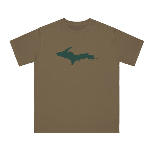 Michigan Upper Peninsula T-Shirt (w/ Green UP Outline) | Organic Unisex