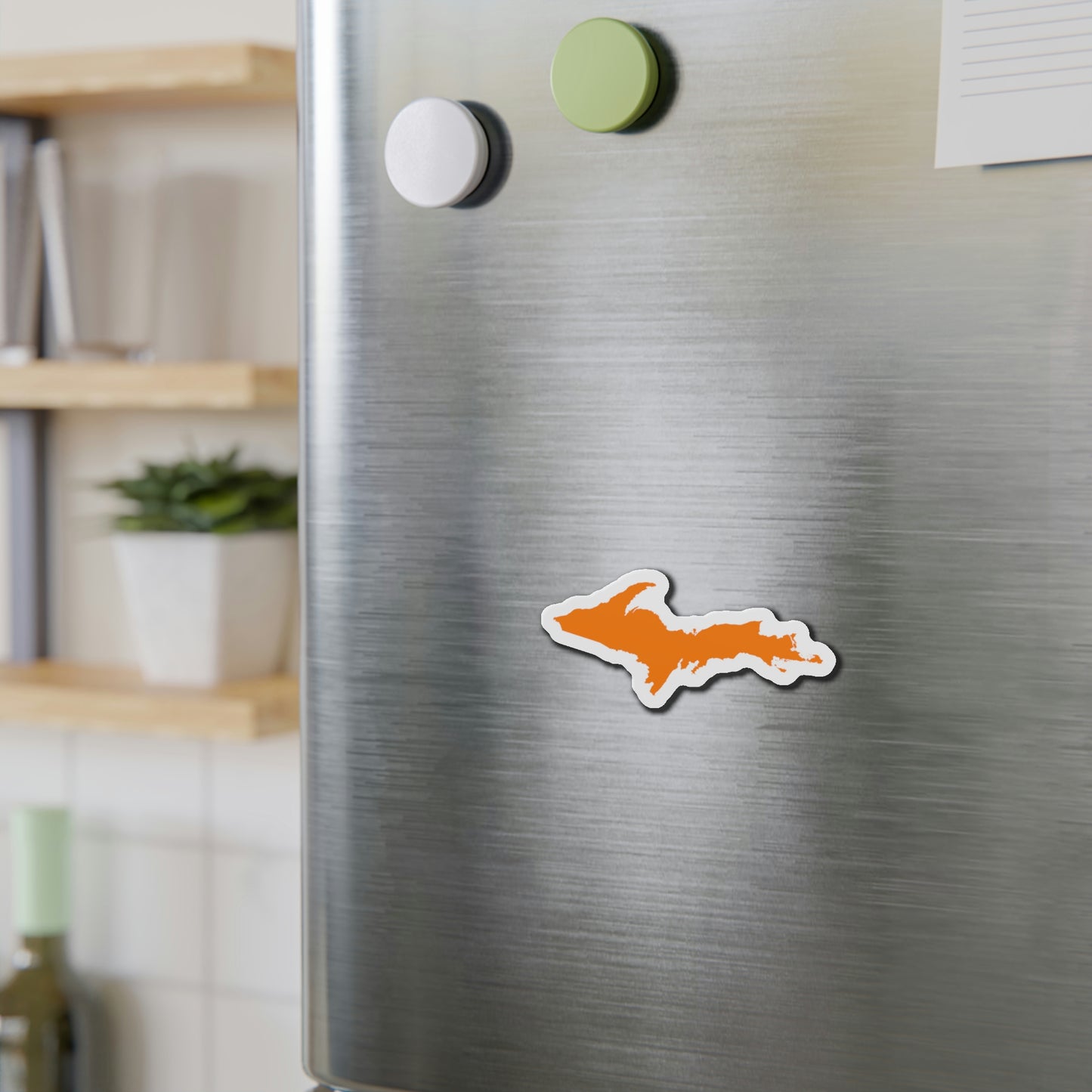 Michigan Upper Peninsula Kiss Cut Magnet (w/ Orange UP Outline)