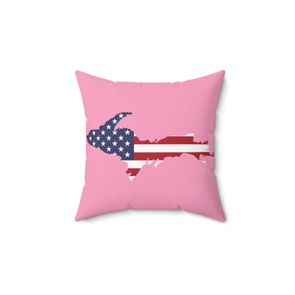 Michigan Upper Peninsula Accent Pillow (w/ UP USA Flag Outline) | '67 Caddie Pink