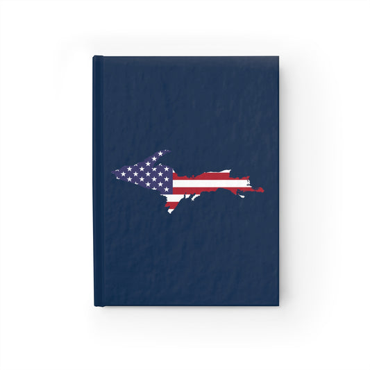 Michigan Upper Peninsula Hardcover Journal (w/ UP USA Flag Outline) | Navy