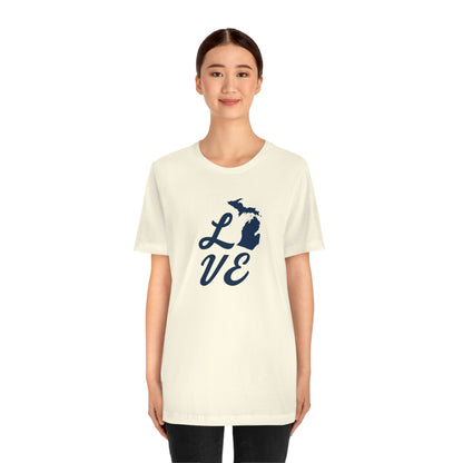 Michigan 'Love' T-Shirt (Retro Script Font) | Unisex Standard Fit