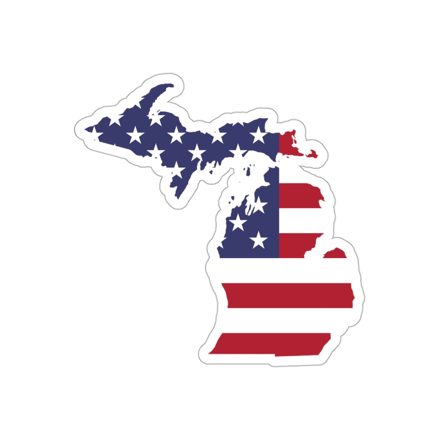 Michigan Die Cut Stickers (w/ MI USA Flag Outline) | Indoor/Outdoor