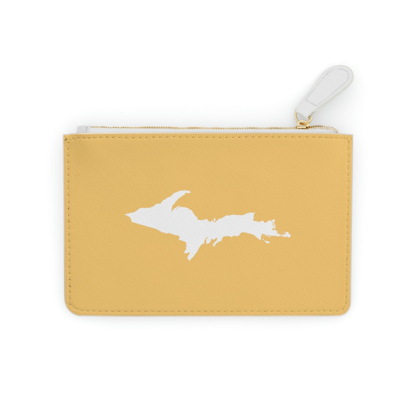 Michigan Upper Peninsula Mini Clutch Bag (Citrine Color w/ UP Outline)