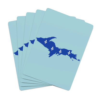 Michigan Upper Peninsula Poker Cards ('58 Caddie Blue w/ UP Quebec Flag Outline)