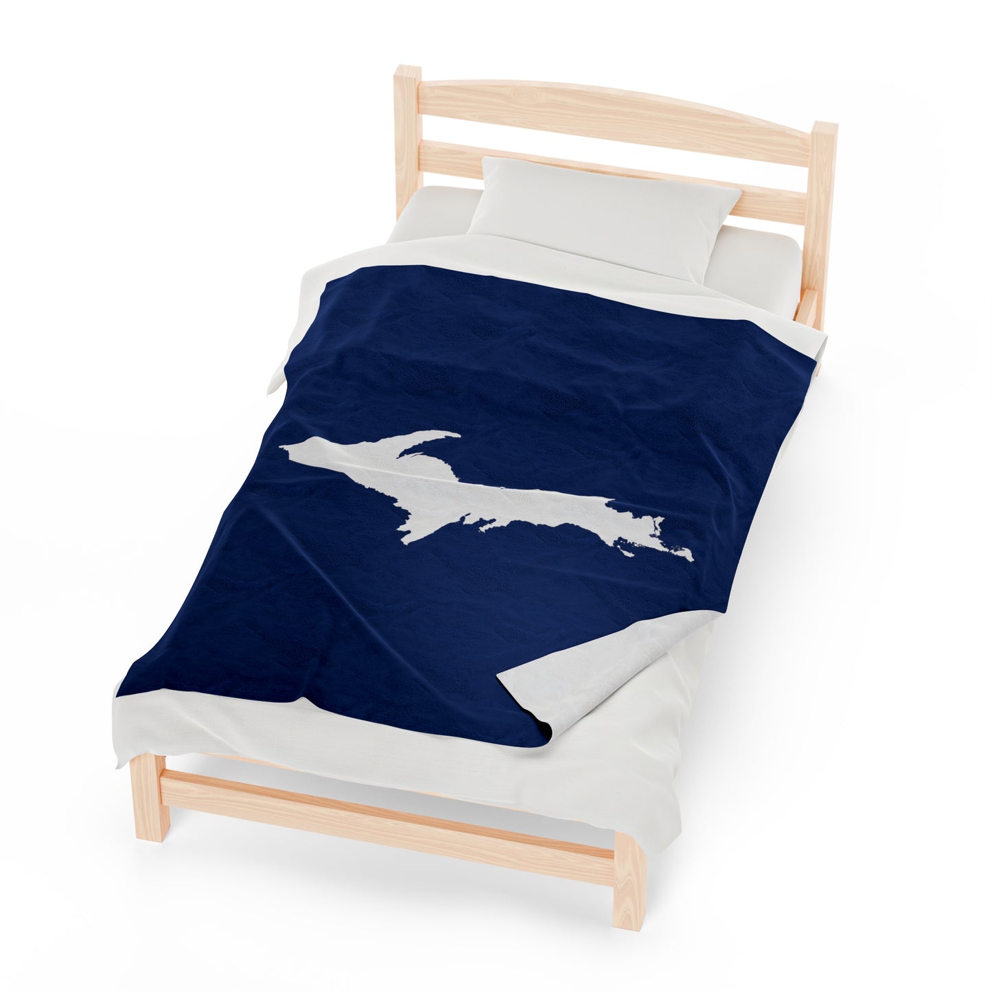 Michigan Upper Peninsula Plush Blanket (w/ UP Outline) | Dearborn Blue