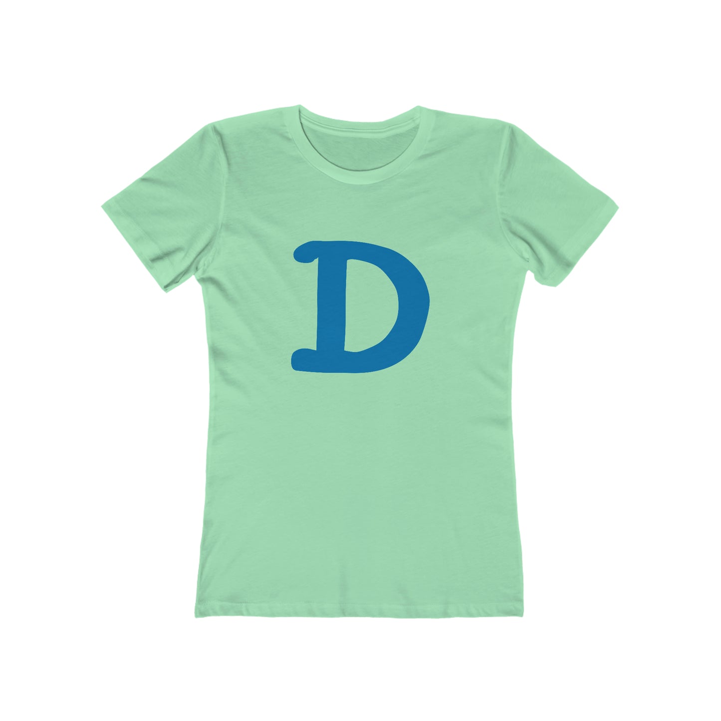 Detroit 'Old French D' T-Shirt (Azure Full Body Outline) | Women's Boyfriend Cut