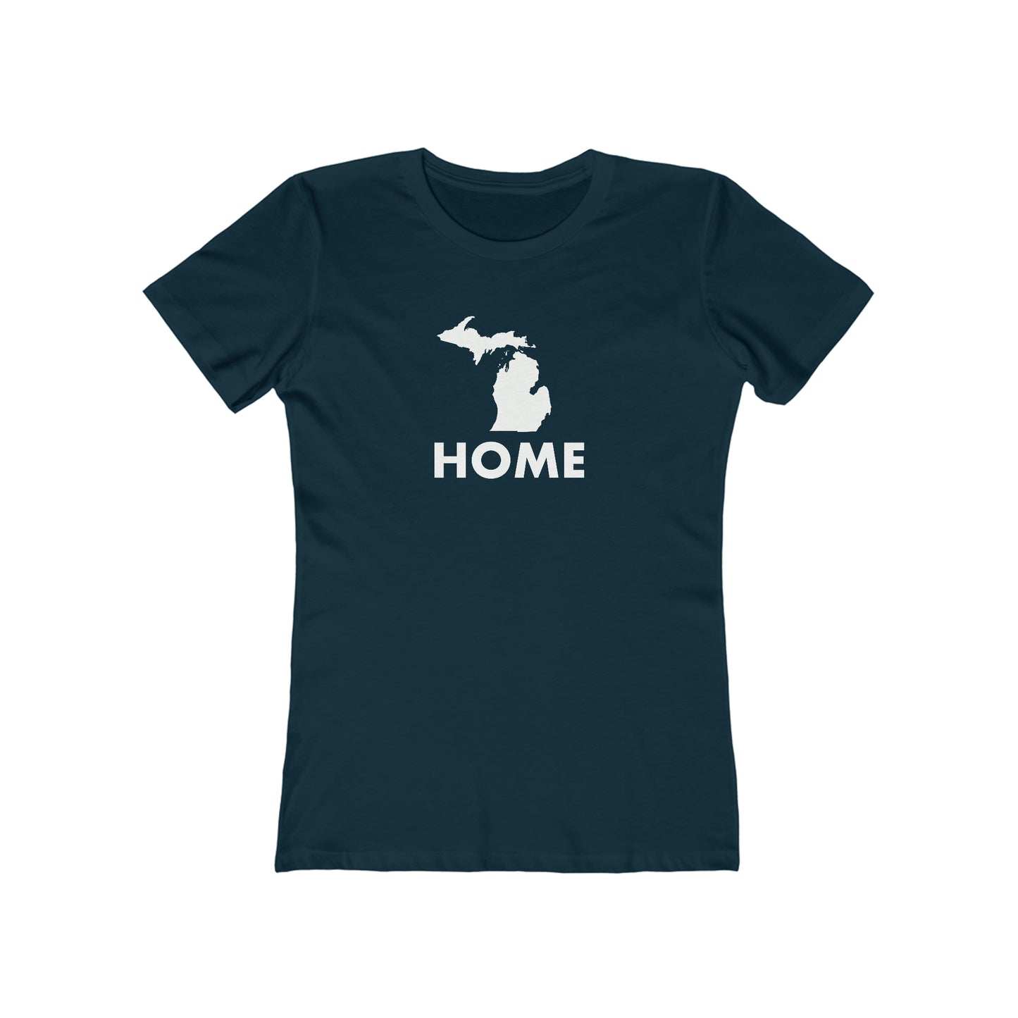 Michigan 'Home' T-Shirt (Geometric Sans Font) | Women's Boyfriend Cut
