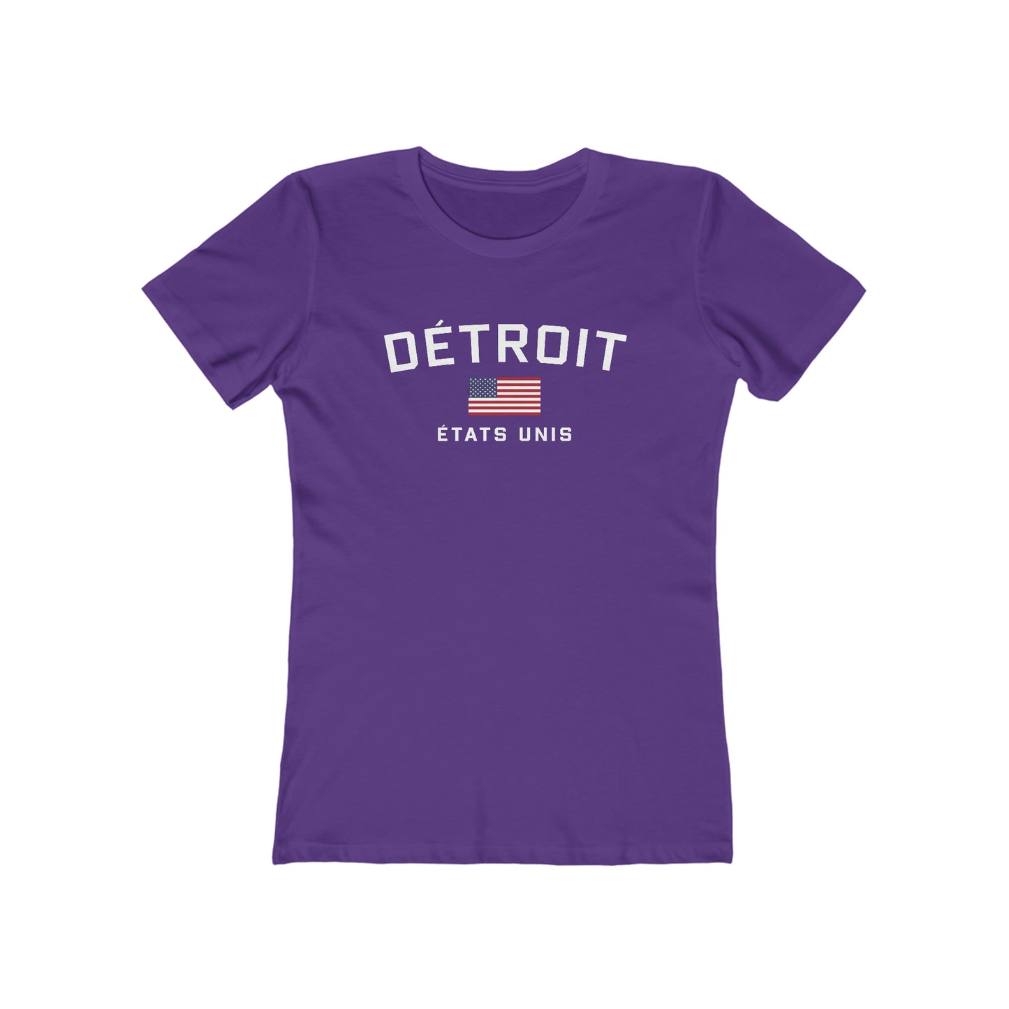 'Détroit États Unis' T-Shirt (w/USA Flag Outline) | Women's Boyfriend Cut