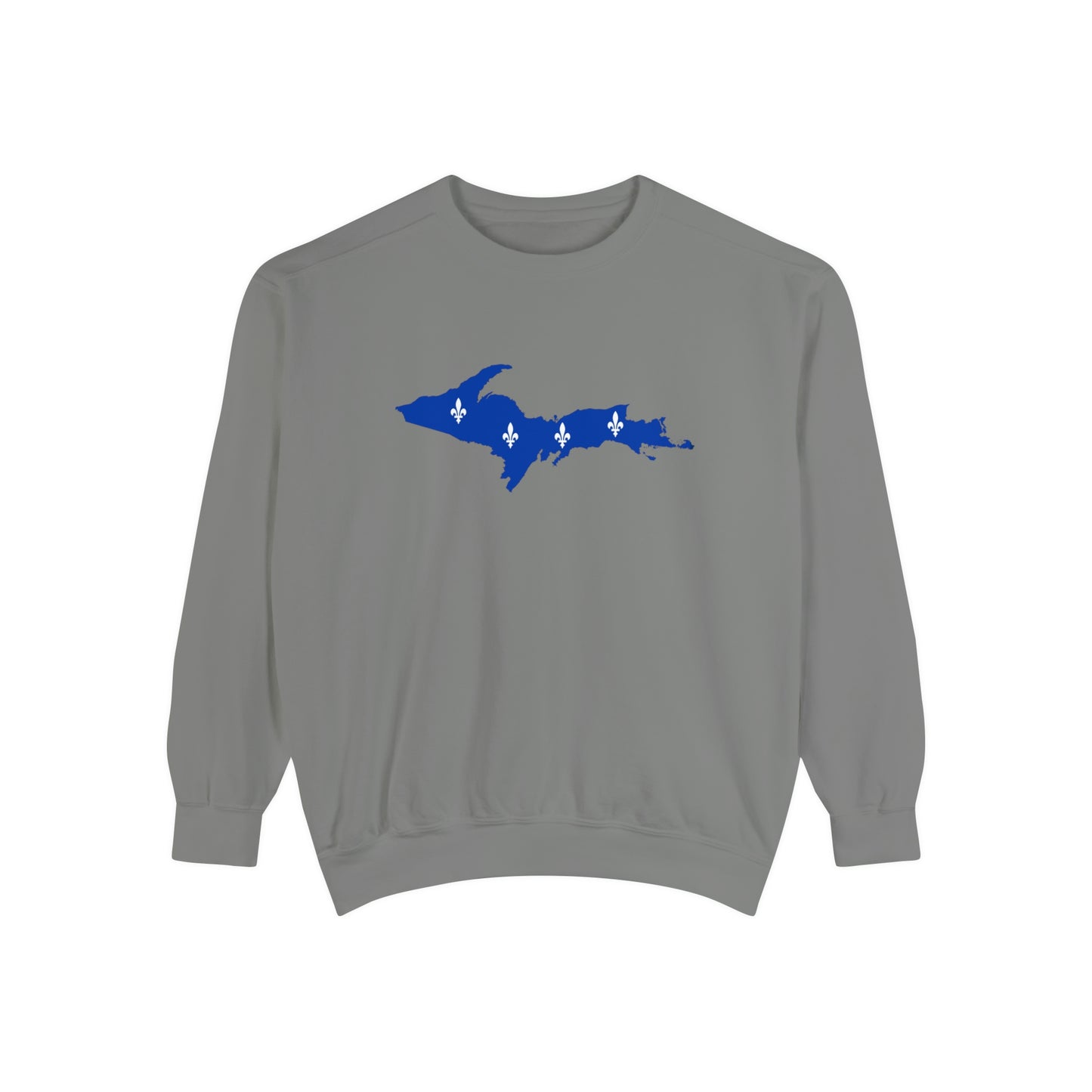 Michigan Upper Peninsula Sweatshirt (w/ UP Quebec Flag Outline) | Unisex Garment Dyed