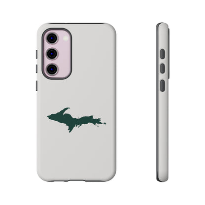 Michigan Upper Peninsula Tough Phone Case (Birch Bark White w/ Green UP Outline) | Samsung & Pixel Android