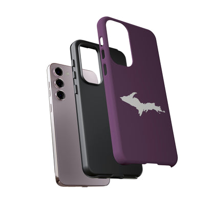 Michigan Upper Peninsula Tough Phone Case (Plum w/ UP Outline) | Samsung & Pixel Android