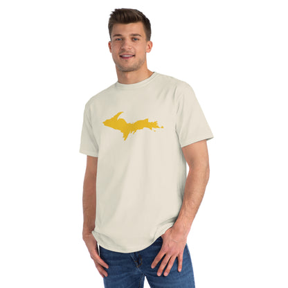 Michigan Upper Peninsula T-Shirt (w/ Gold UP Outline) | Organic Unisex