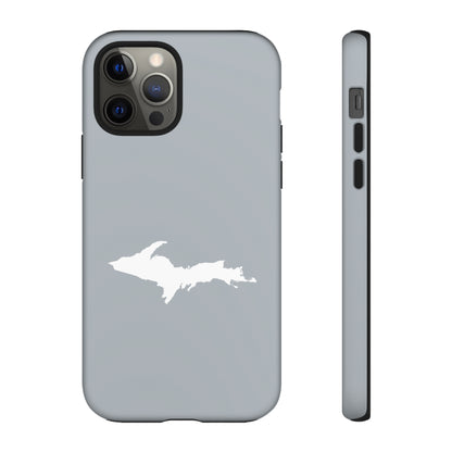 Michigan Upper Peninsula Tough Phone Case (Silver w/ UP Outline) | Apple iPhone