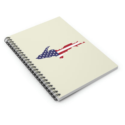 Michigan Upper Peninsula Spiral Notebook (w/ UP USA Flag Outline) | Ivory White