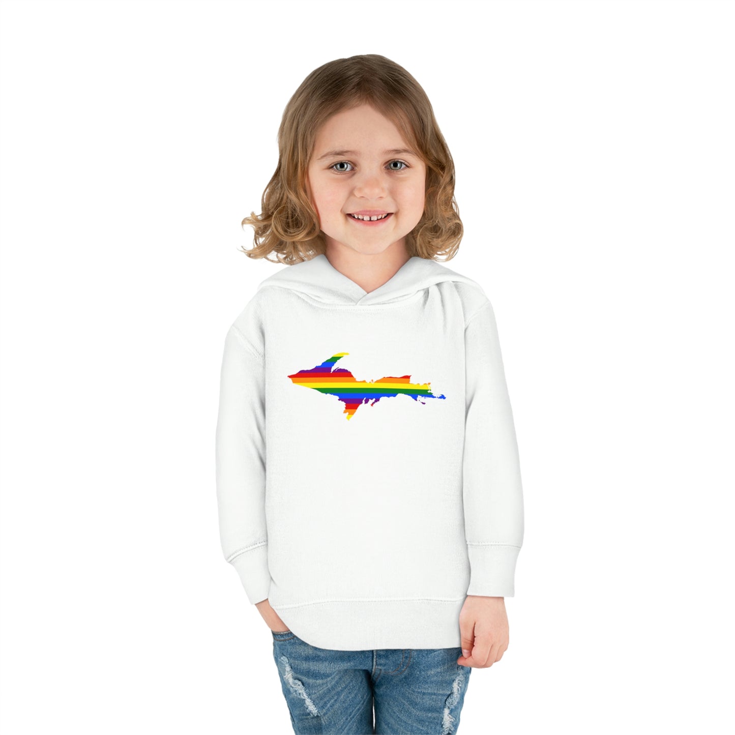 Michigan Upper Peninsula Hoodie (w/ UP Pride Flag Outline) | Unisex Toddler