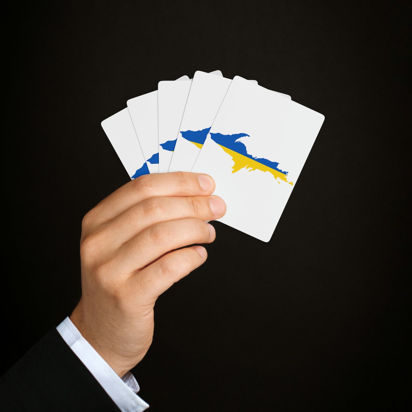 Michigan Upper Peninsula Poker Cards (w/ UP Ukraine Flag Outline)