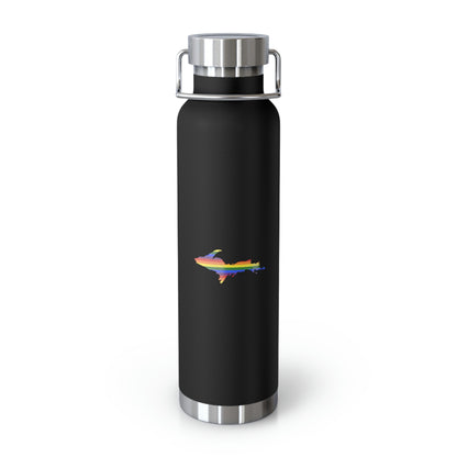 Michigan Upper Peninsula Water Bottle (w/ UP Pride Flag Outline) | Copper Vacuum Insulated - 22oz