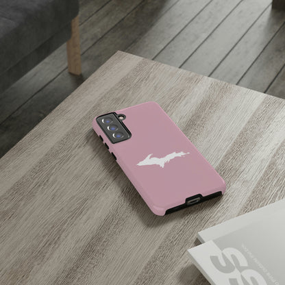 Michigan Upper Peninsula Tough Phone Case (Pink w/ UP Outline) | Samsung & Pixel Android