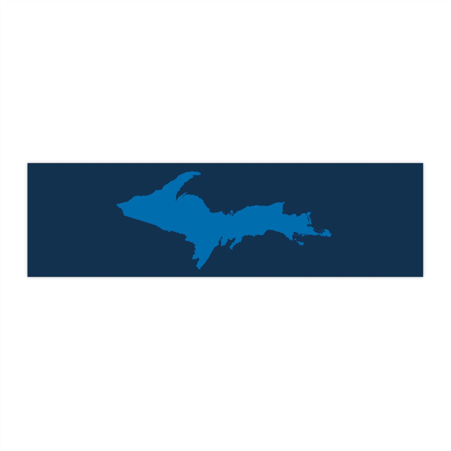 Michigan Upper Peninsula Bumper Sticker (w/ Azure UP Outline) | Navy Background