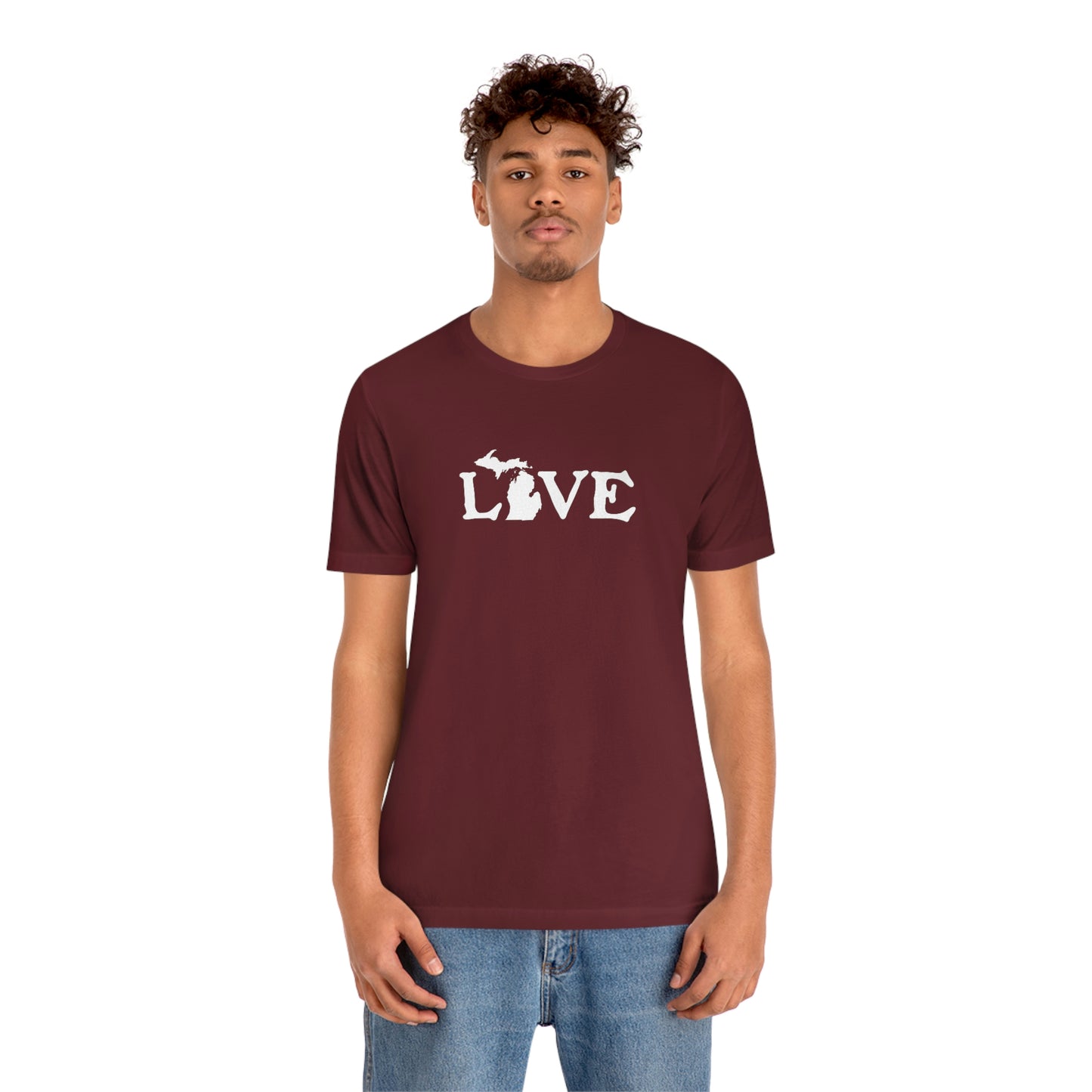 Michigan 'Love' T-Shirt (Woodcut Font) | Unisex Standard Fit