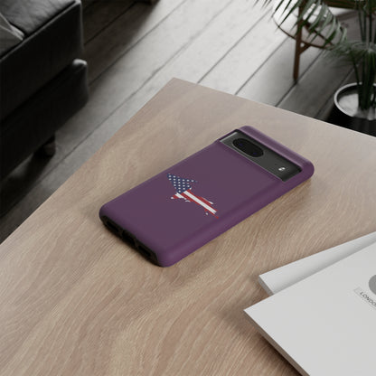 Michigan Upper Peninsula Tough Phone Case (Plum w/ UP USA Flag Outline) | Samsung & Pixel Android