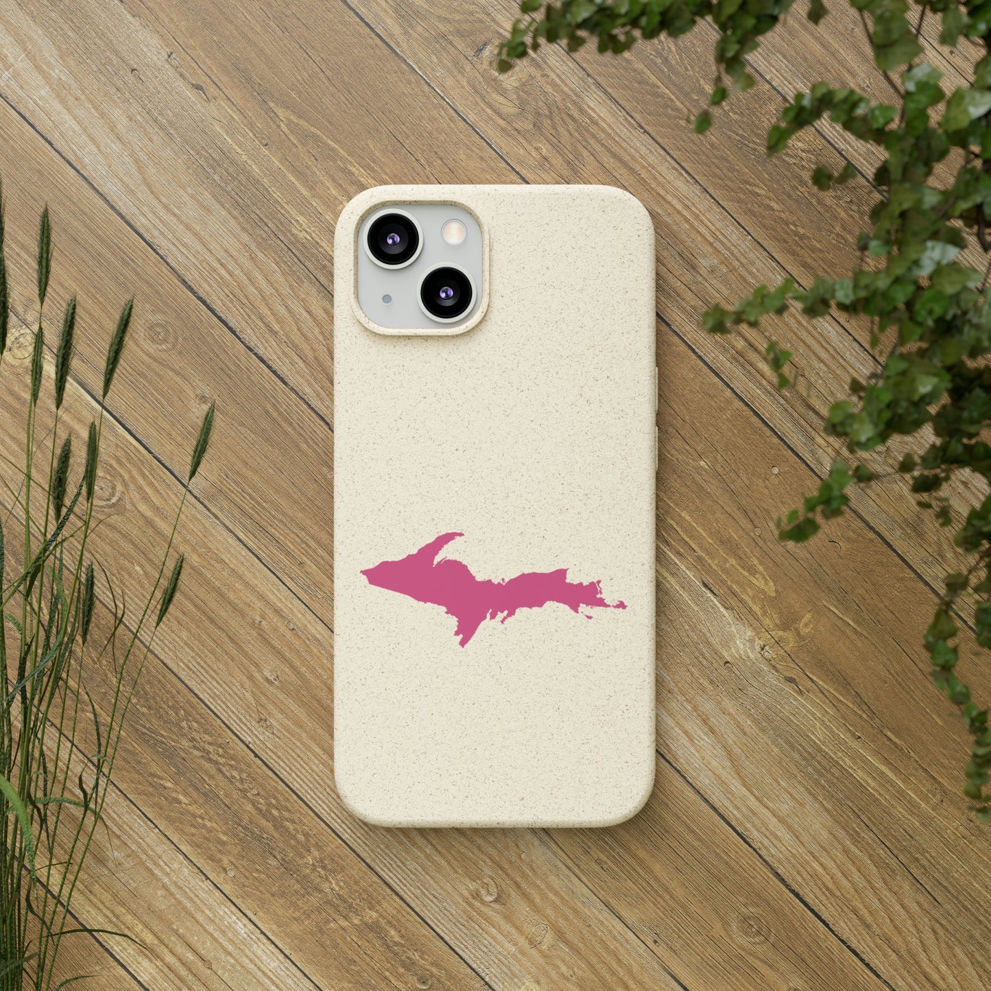 Michigan Upper Peninsula Biodegradable Phone Cases (w/ Pink UP Outline) | Apple iPhone