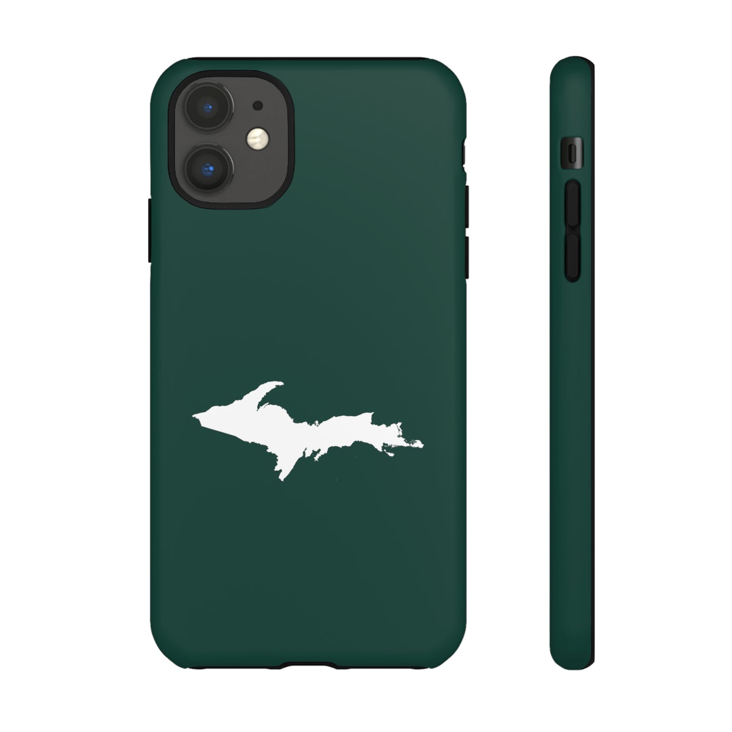 Michigan Upper Peninsula Tough Phone Case (Green w/ UP Outline) | Apple iPhone