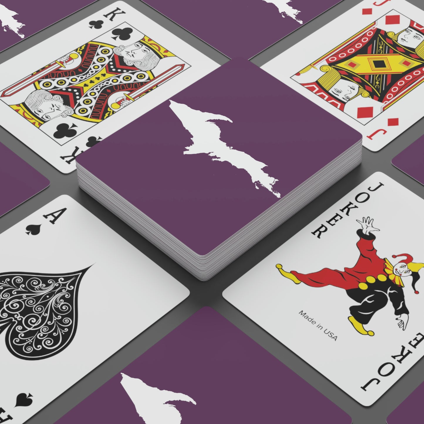 Michigan Upper Peninsula Poker Cards (Plum w/ UP Outline)