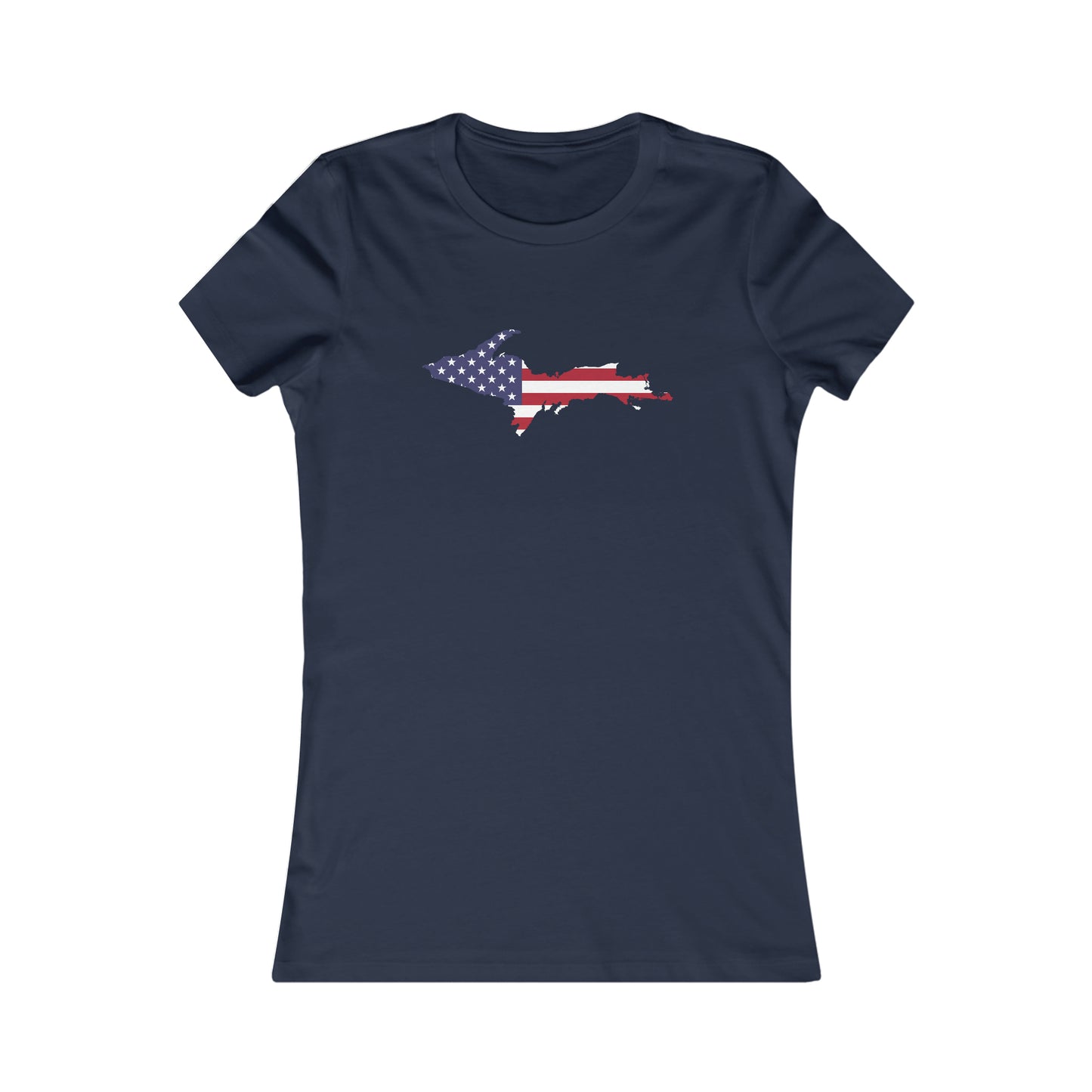 Michigan Upper Peninsula T-Shirt (w/ UP USA Flag Outline) | Women's Slim Fit