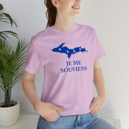 Upper Peninsula 'Je Me Souviens' T-Shirt (w/ UP Quebec Flag Outline) | Unisex Standard Fit