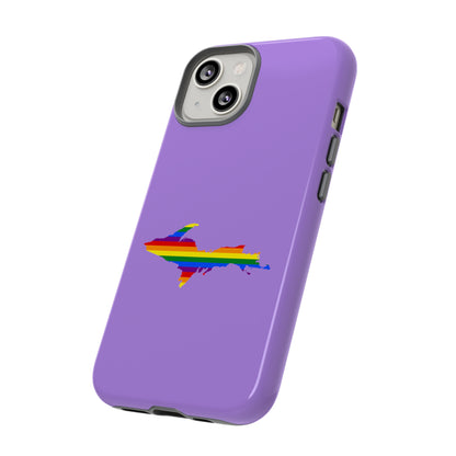 Michigan Upper Peninsula Tough Phone Case (Lavender w/ UP Pride Flag Outline) | Apple iPhone