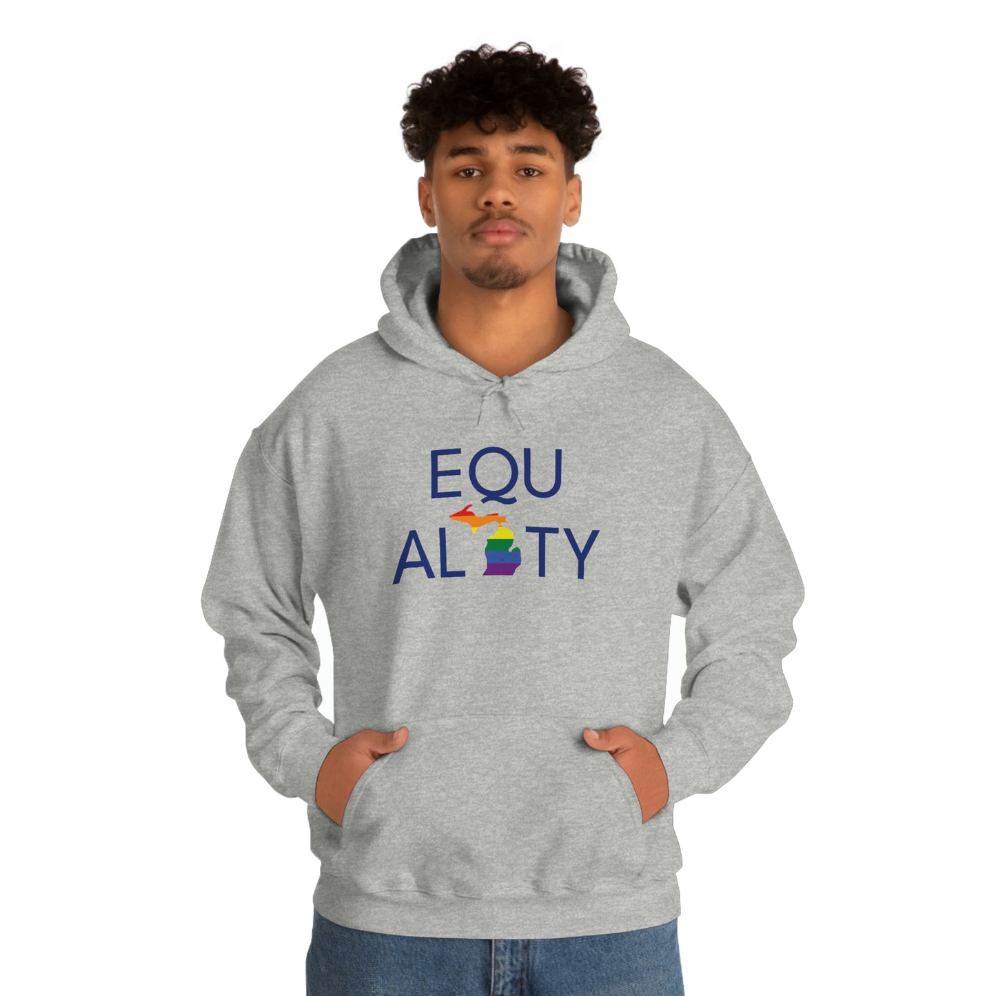 Michigan 'Equality' Hoodie (w/ LGBTQ Pride Colors) | Unisex Standard